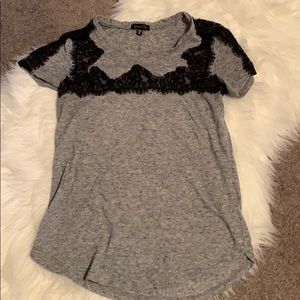Grey & Black Lace T-Shirt